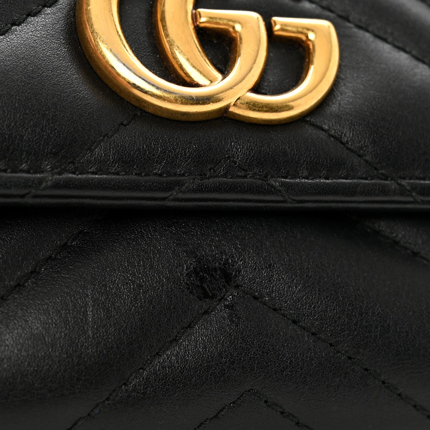 Calfskin Matelasse GG Marmont Wallet Black