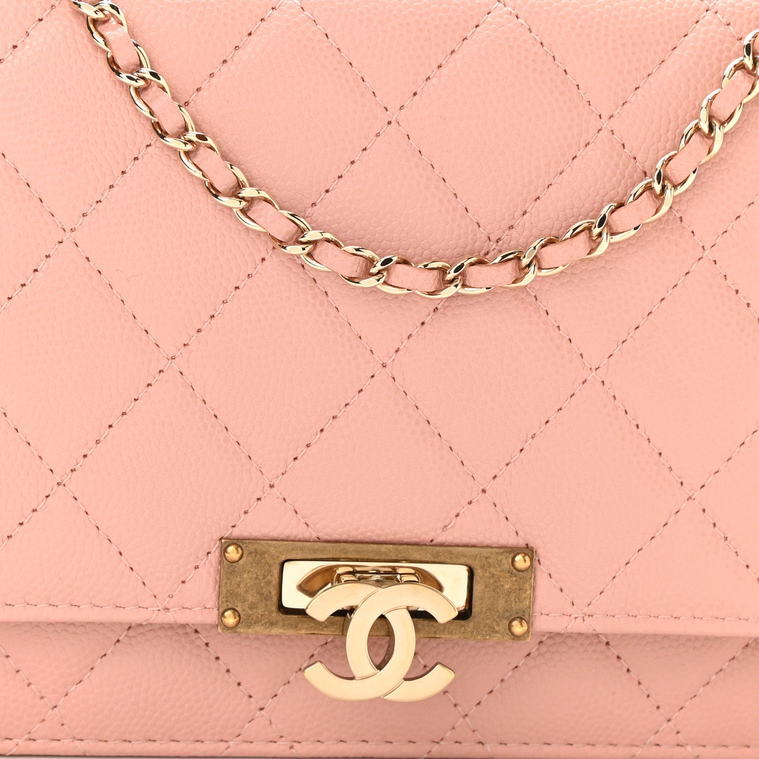 Chanel Caviar Quilted Golden Class Wallet On Chain WOC Pink 8 of 11