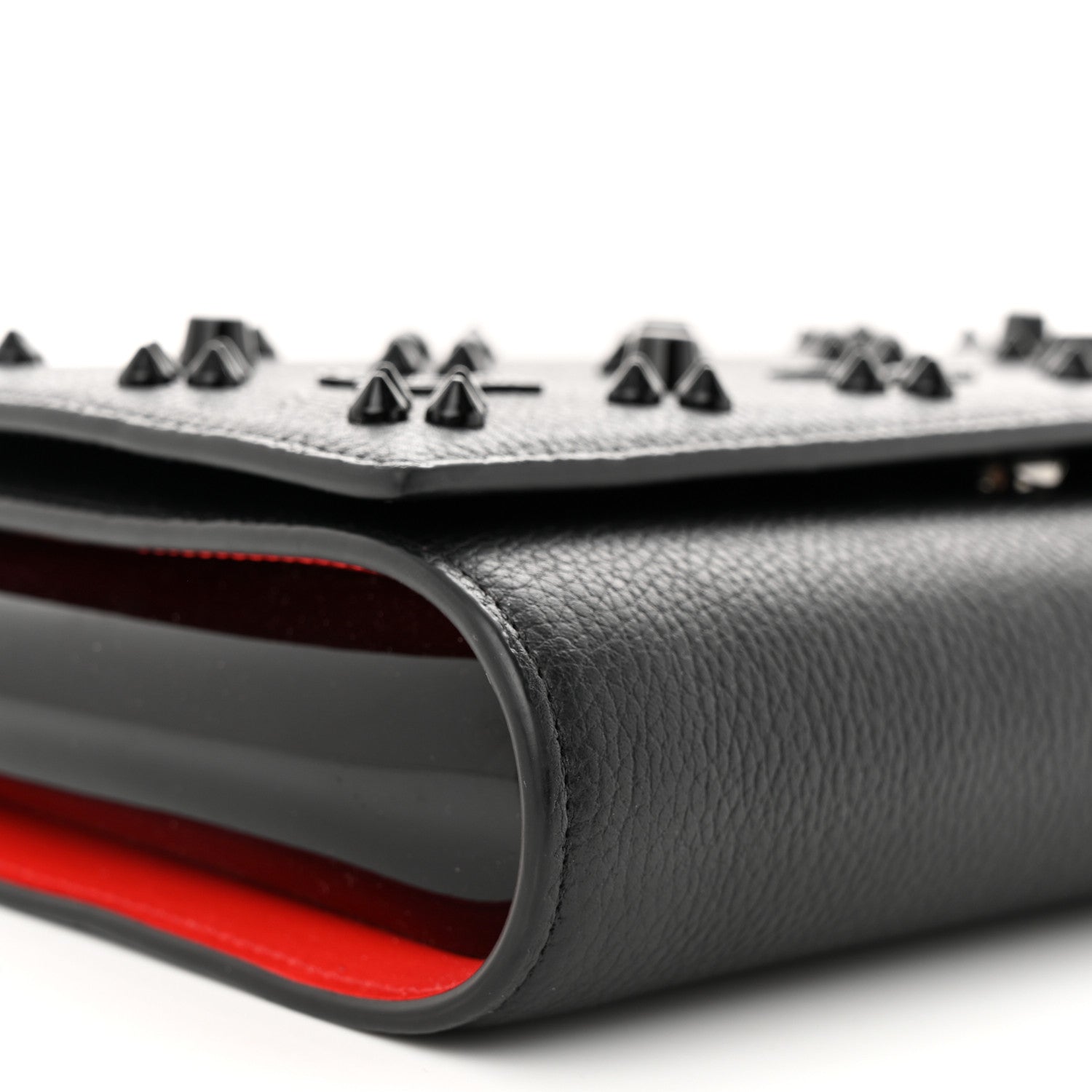 Christian Louboutin Calfskin Spikes Loubinthesky Paloma Clutch Black 9 of 10