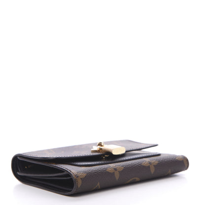 Louis Vuitton Monogram Flower Lock Compact Wallet Black 3 of 6