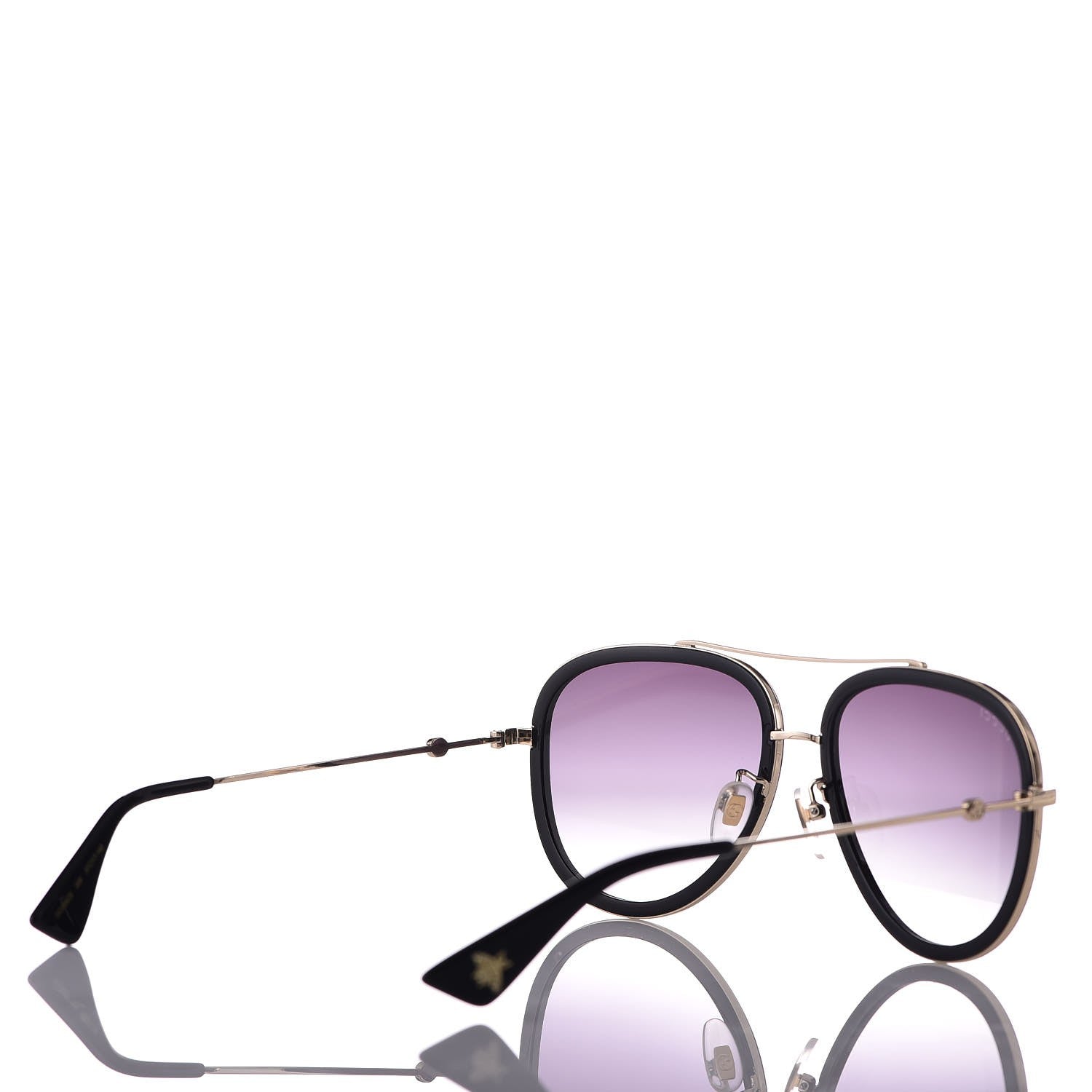Gucci Aviator Sunglasses GG0062S Black White 4 of 8