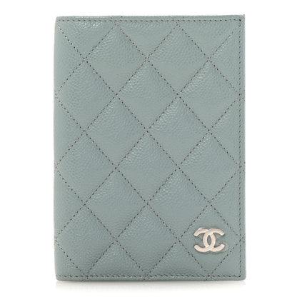 Chanel Caviar Quilted Passport Holder Blue 1 of 8