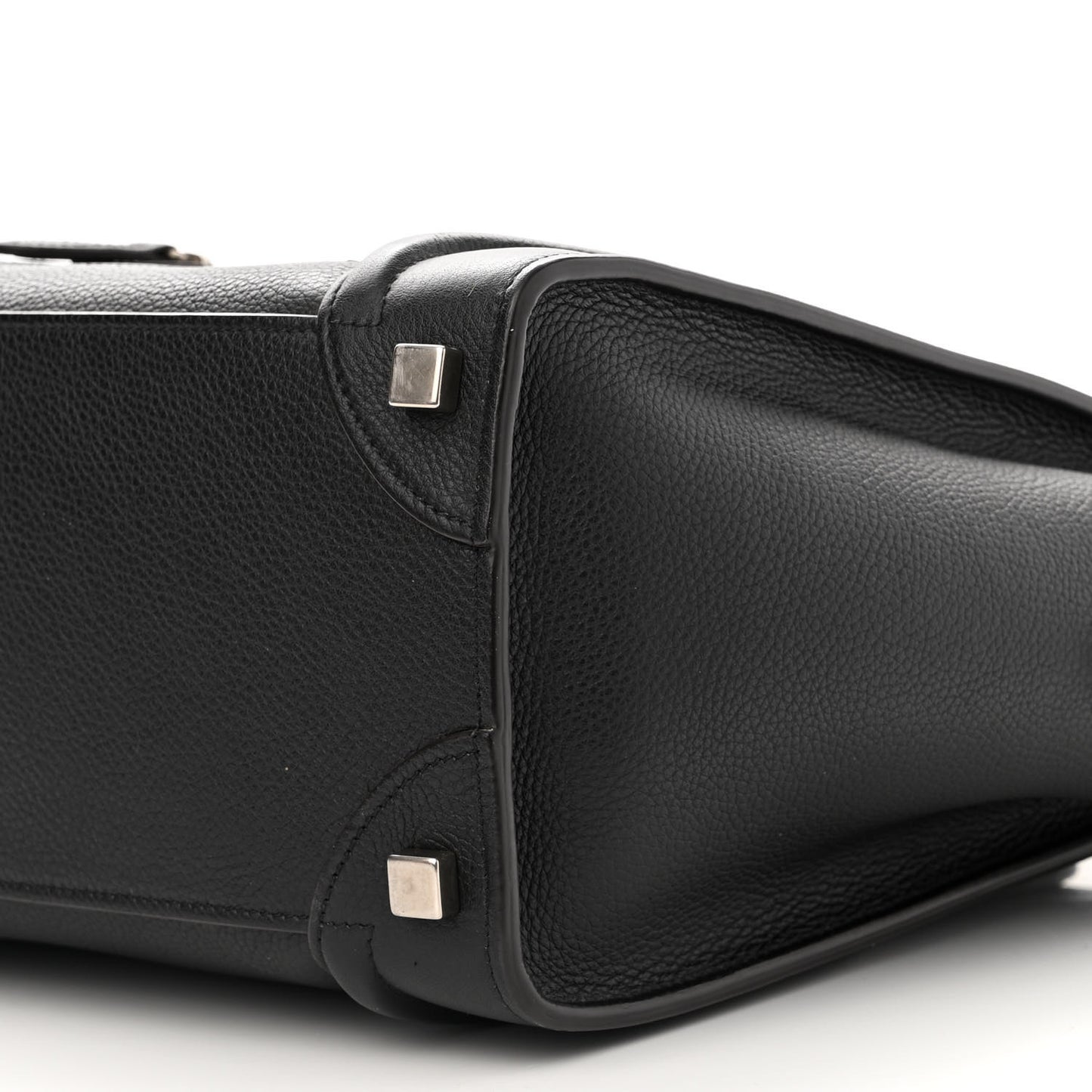 Drummed Calfskin Micro Luggage Black