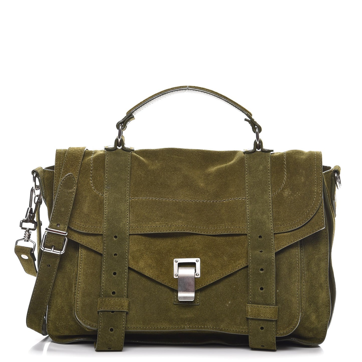 Suede PS1 Medium Satchel Olive