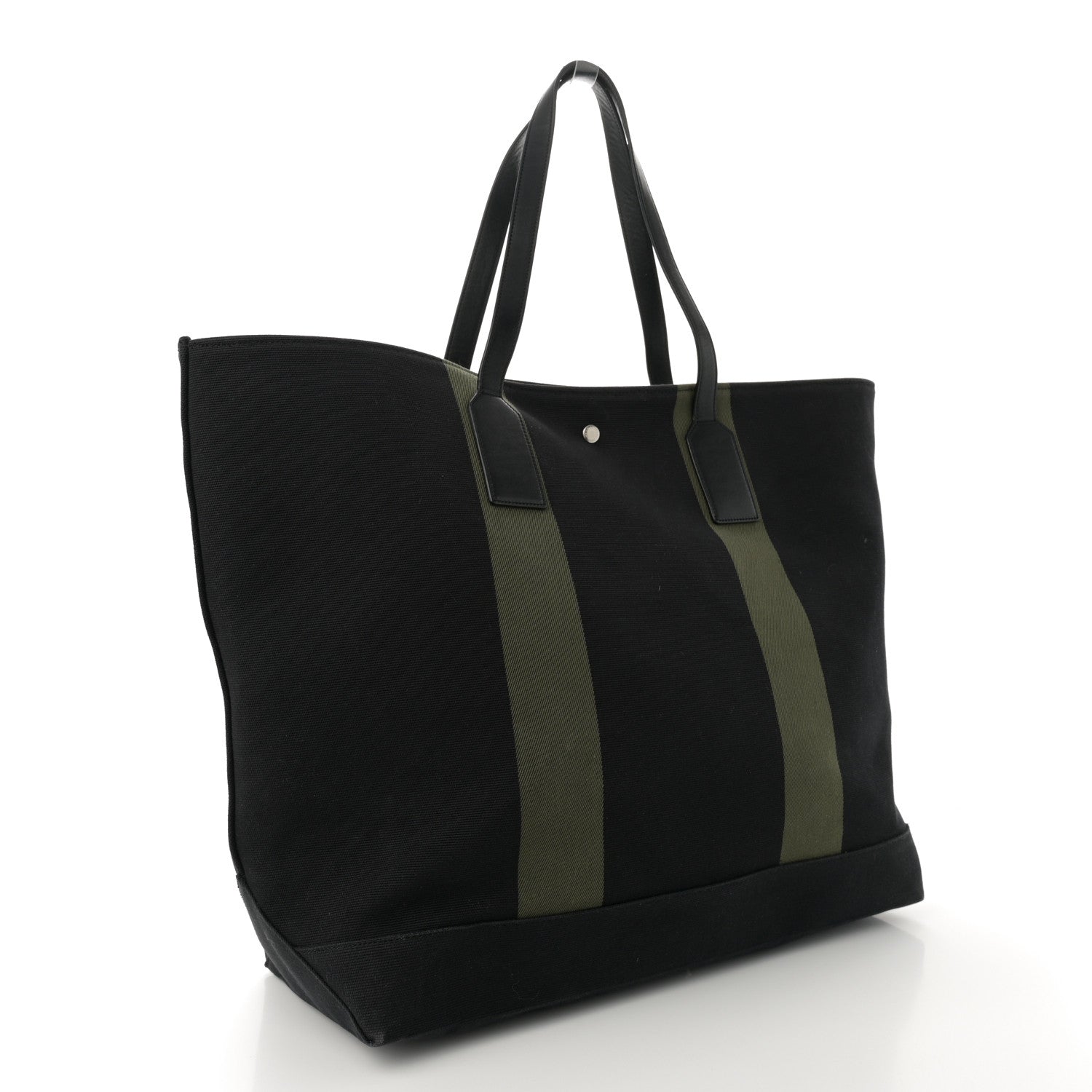 Saint Laurent Canvas Beach Shopping East West Tote Black 3 of 11