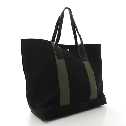 Saint Laurent Canvas Beach Shopping East West Tote Black 3 of 11
