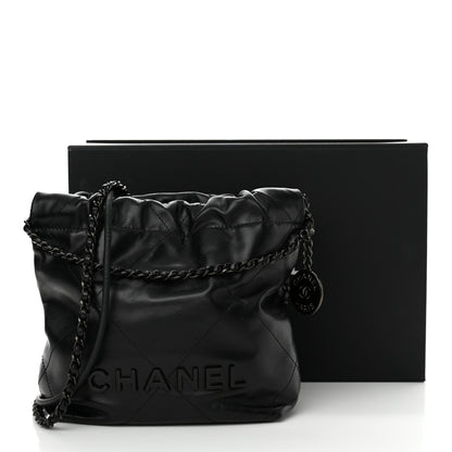 Chanel Shiny Calfskin Quilted Mini Chanel 22 So Black 11 of 11