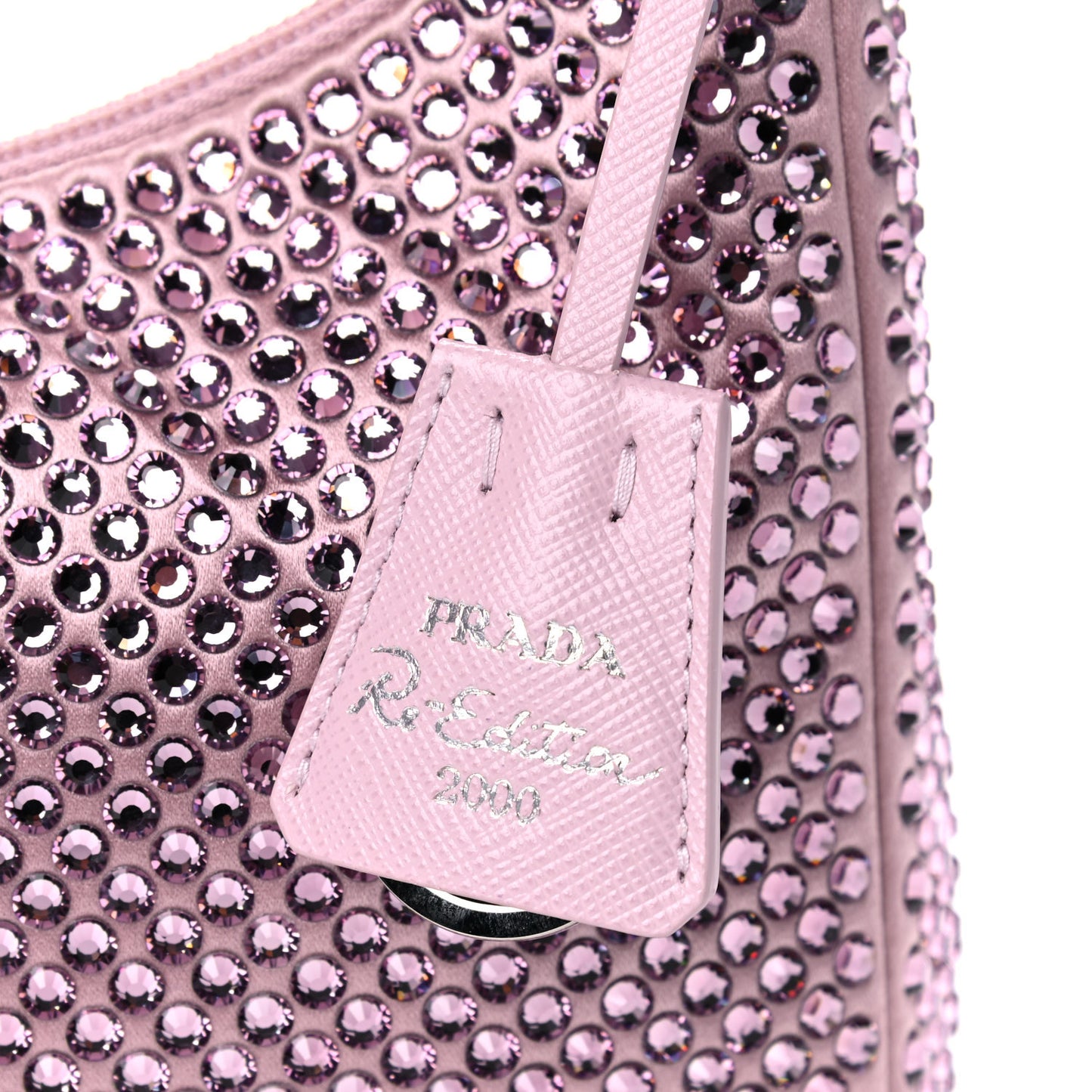 Satin Crystal Mini Re-Edition 2000 Bag Alabastro