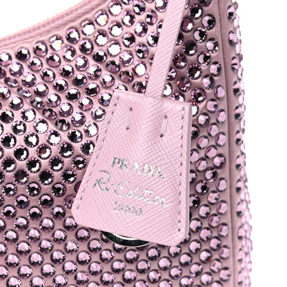 Prada Satin Crystal Mini Re-Edition 2000 Bag Alabastro 11 of 11