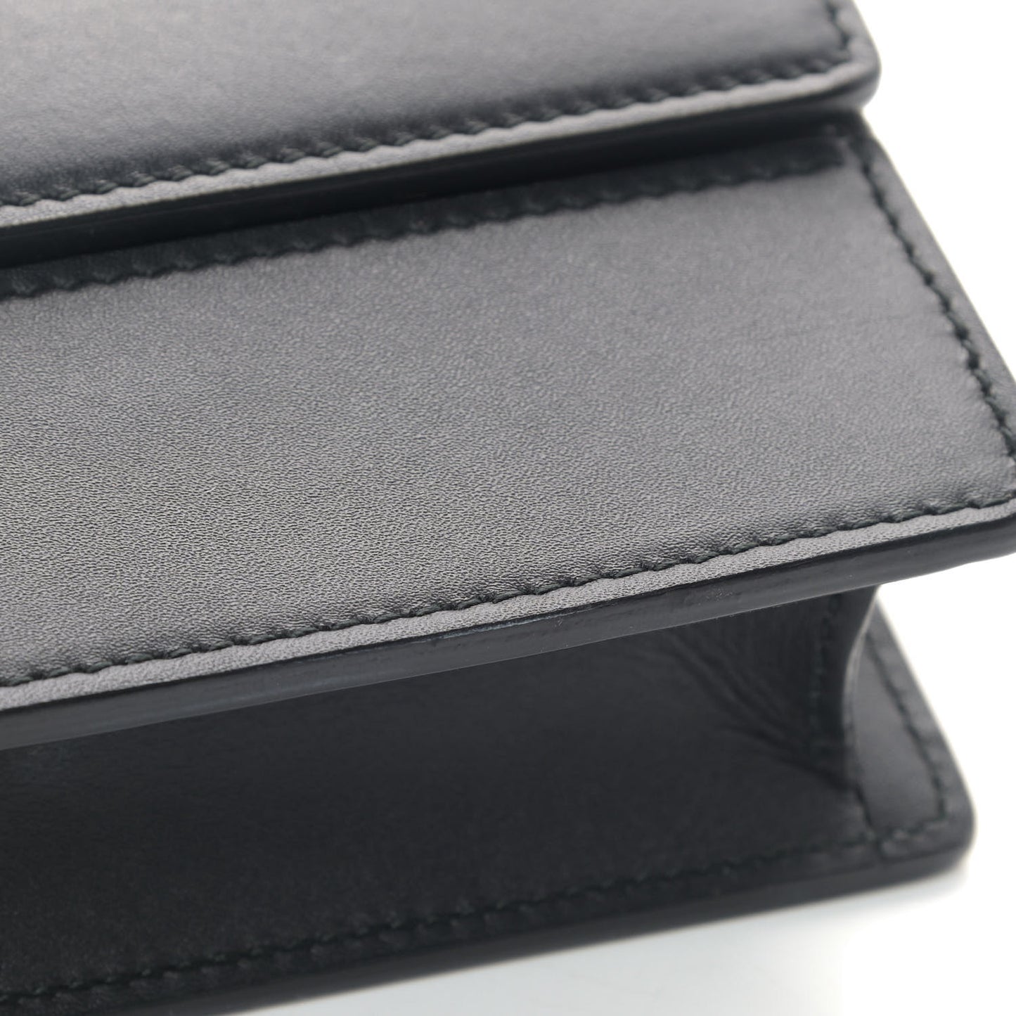 Calfskin Queen Margaret Chain Wallet Black