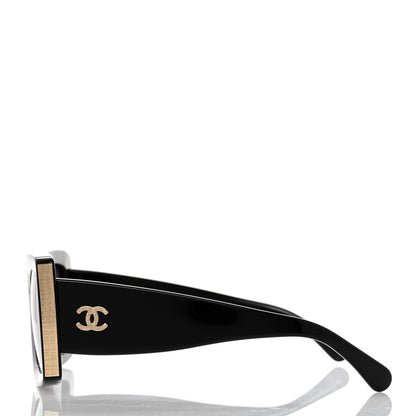 Chanel Acetate Rectangle Sunglasses 5435 Black 3 of 8