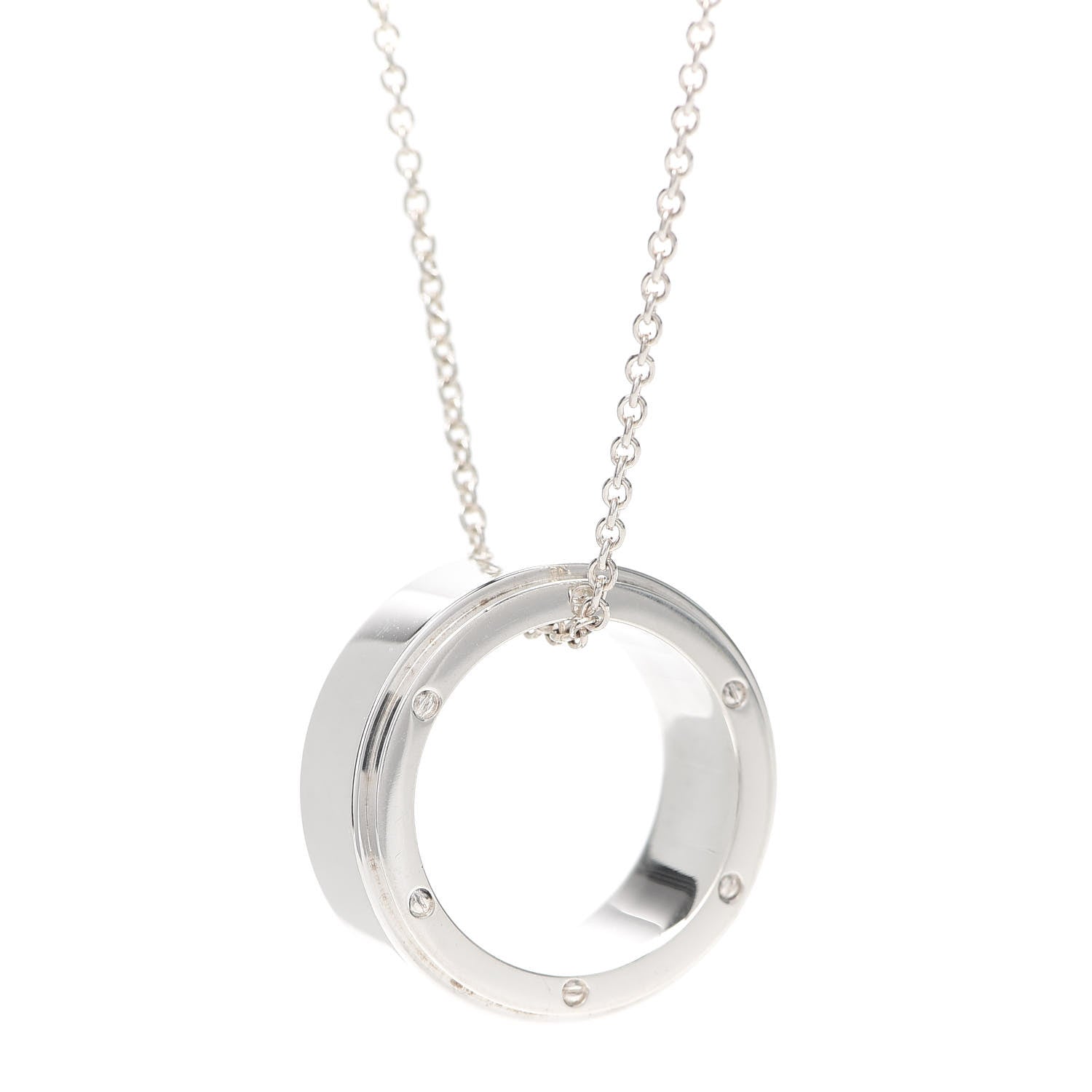 Tiffany Sterling Silver Open Ring Pendant Necklace 6 of 7