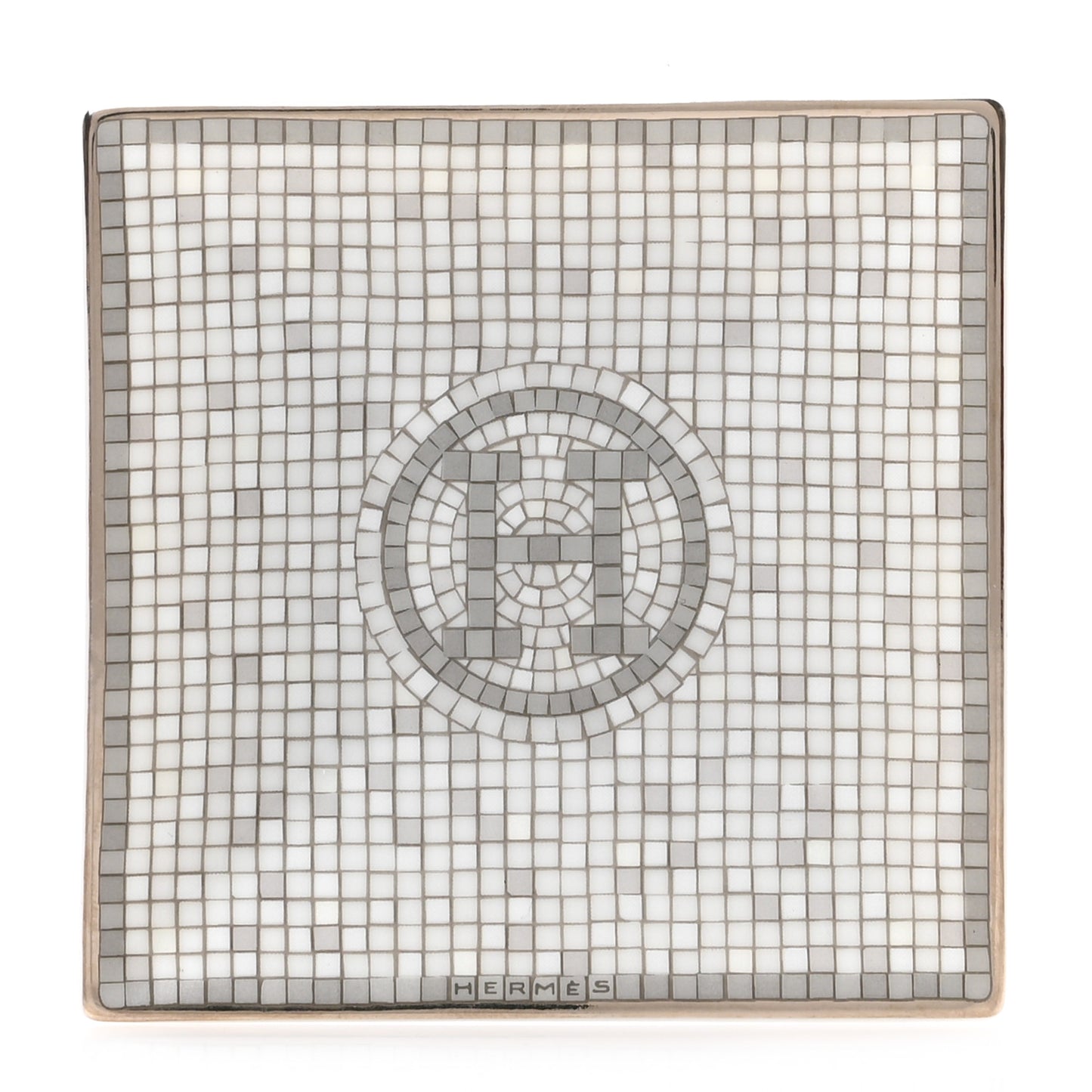 Porcelain Mosaique Au 24 Platinum Square Plate N°1