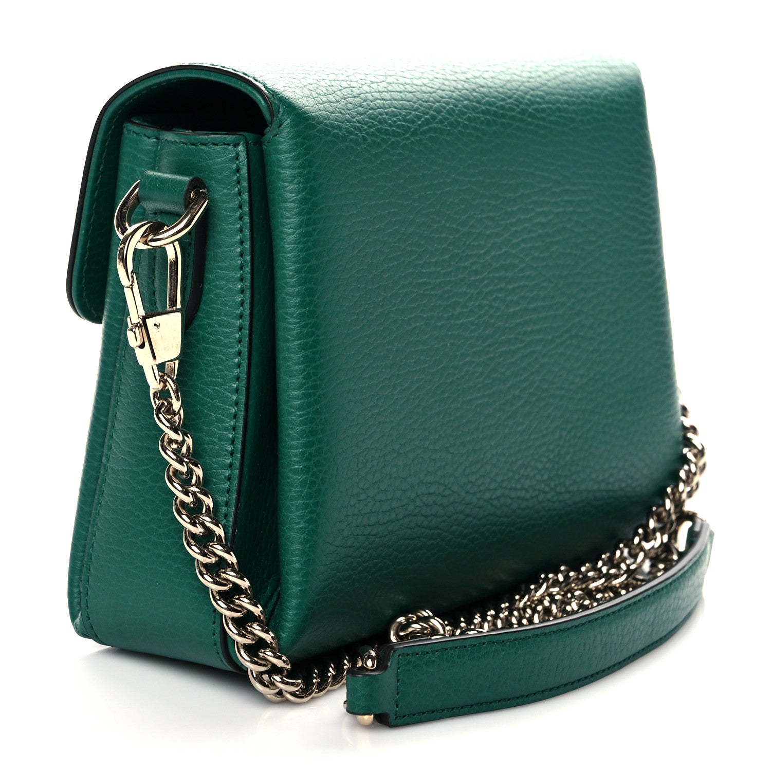 Gucci Dollar Calfskin Interlocking G Crossbody Bag Emerald 3 of 11