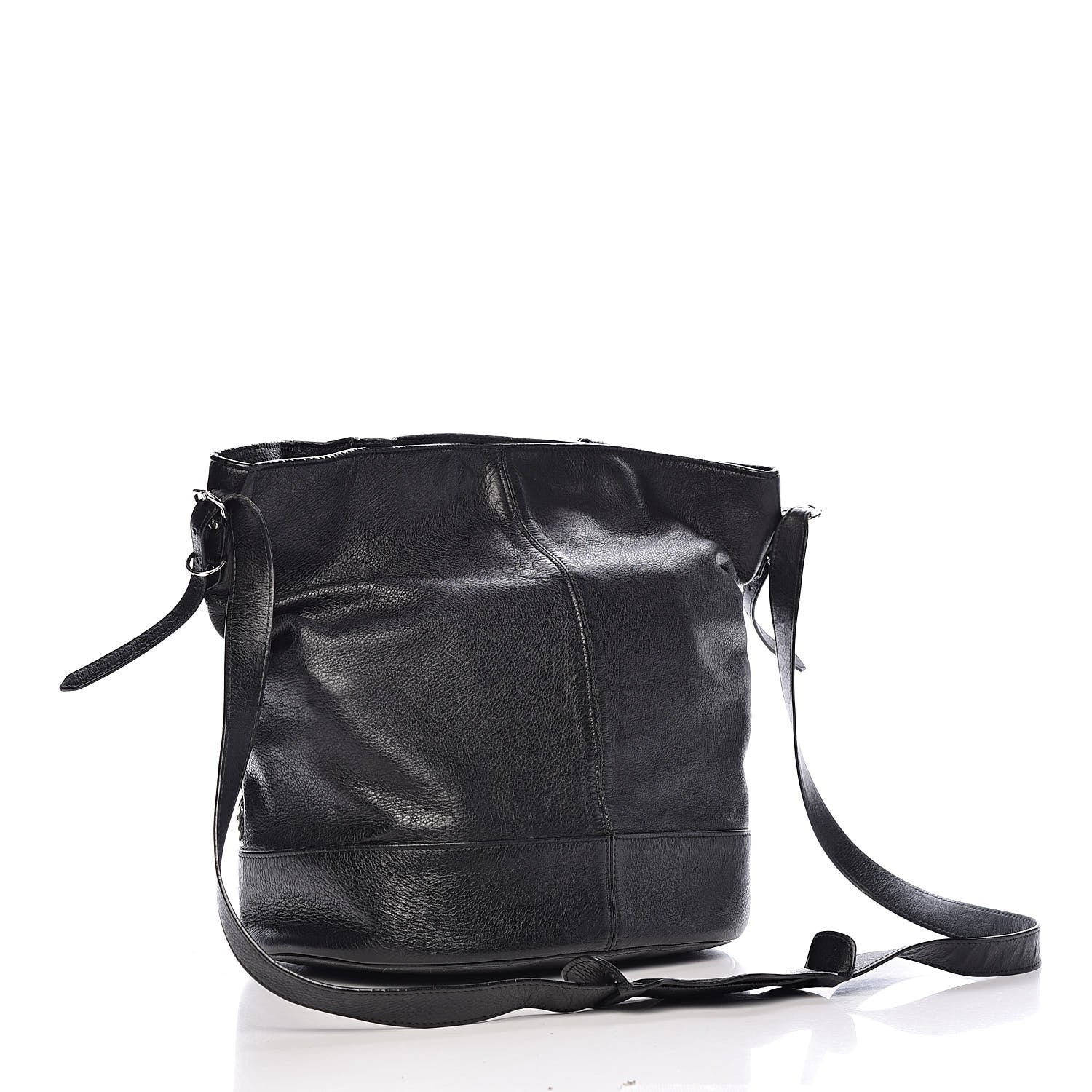 Balenciaga Veau Papier Classic Hardware Drop Bucket Bag Black 3 of 11