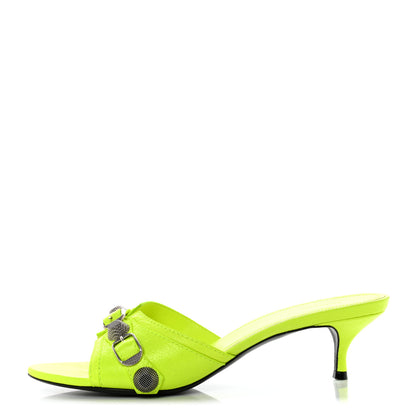 Balenciaga Agneau Arena Cagole 50mm Slide Sandals 39 Fluo Yellow 1 of 10