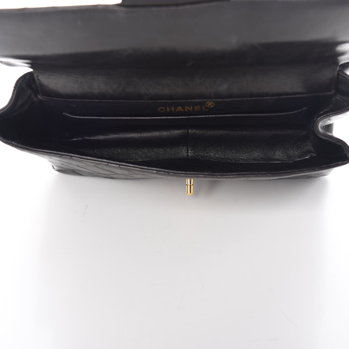Lambskin Quilted Medium Double Sided Flap Black