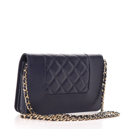 Chanel Sheepskin Quilted Mademoiselle Vintage Wallet On Chain WOC Navy 3 of 14