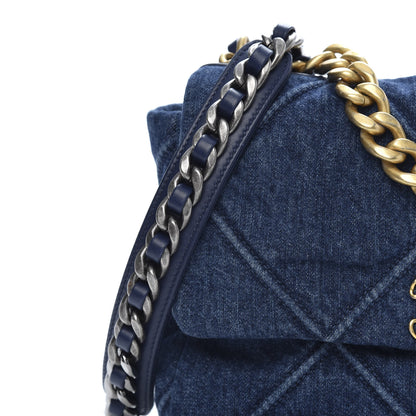 Chanel Denim Quilted Medium 19 Flap Blue 10 of 12