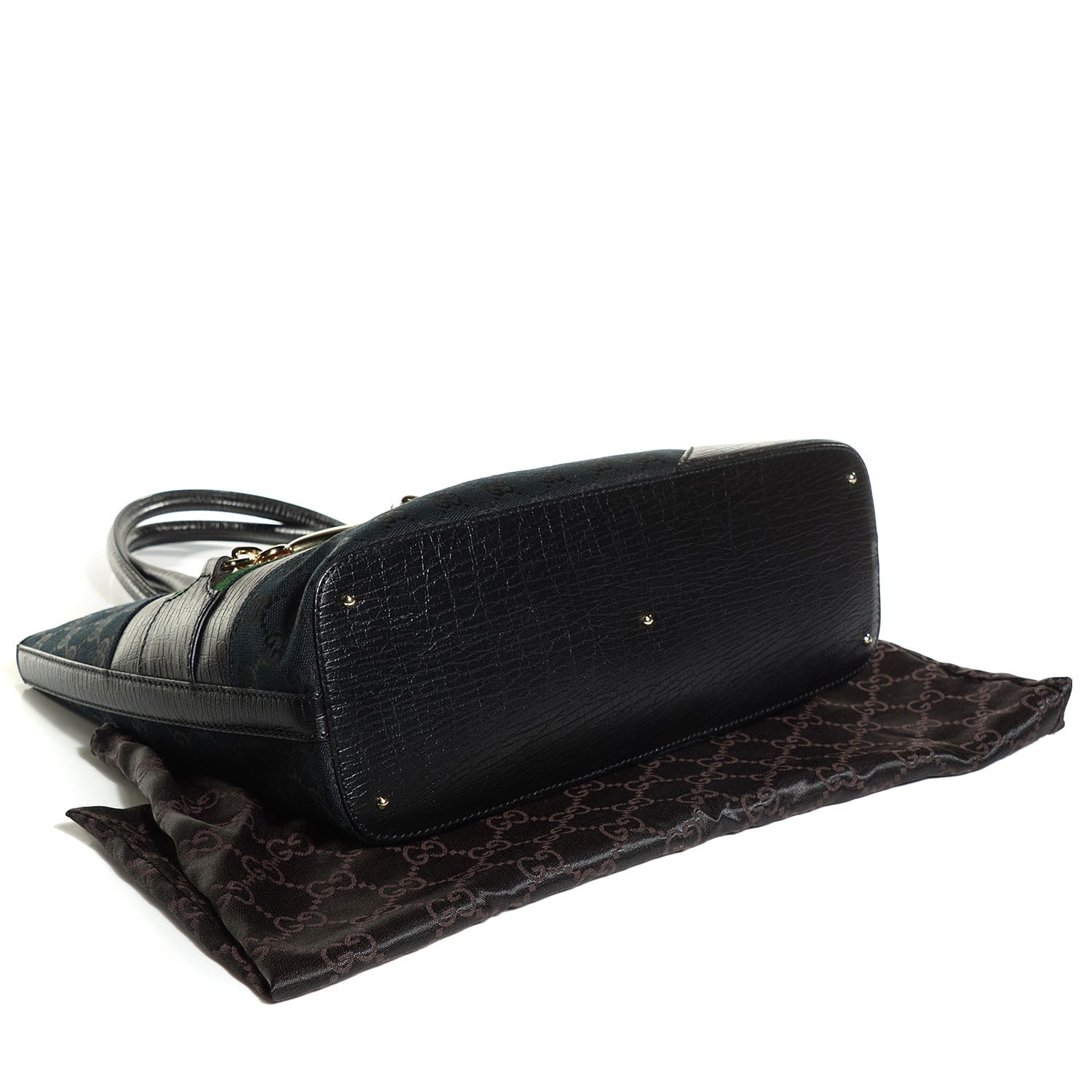 Gucci Monogram Medium Hasler Tote Black 4 of 7