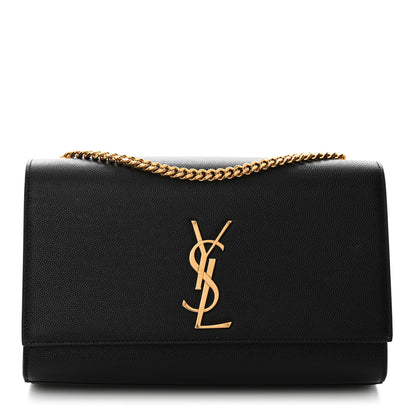 Saint Laurent SAINT LAURENT Grain De Poudre Medium Classic Monogram Kate Satchel Black 1 of 9
