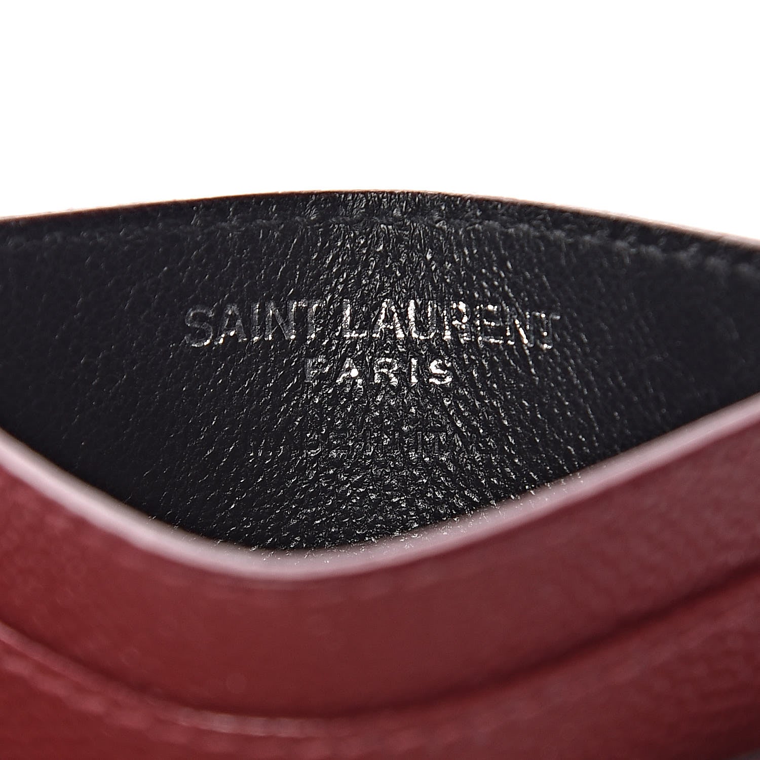 Saint Laurent Grain De Poudre Matelasse Chevron Monogram Credit Card Case Palissandre 7 of 9
