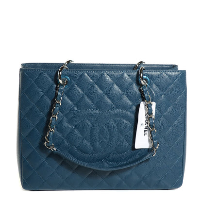 Chanel Caviar Grand Shopping Tote GST Dark Blue 1 of 7