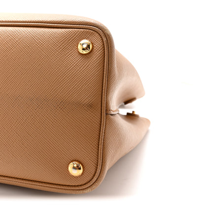 Prada Saffiano Cuir Medium Double Handle Bag Caramel Fuoco 10 of 10