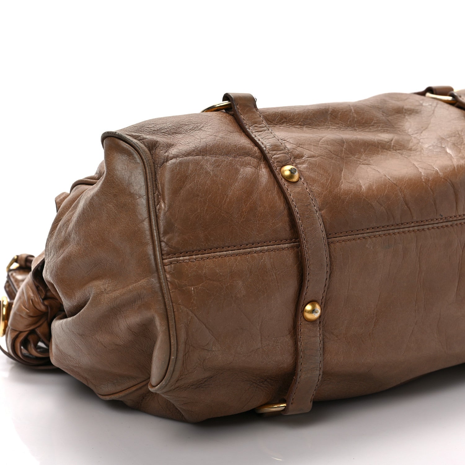 Miu Miu Vitello Lux Bow Bag Brown 10 of 11