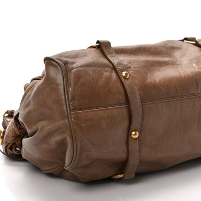 Miu Miu Vitello Lux Bow Bag Brown 10 of 11