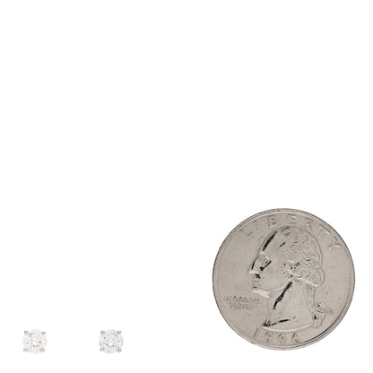 Tiffany Platinum Diamond .50ctw Solitaire Earrings 2 of 5