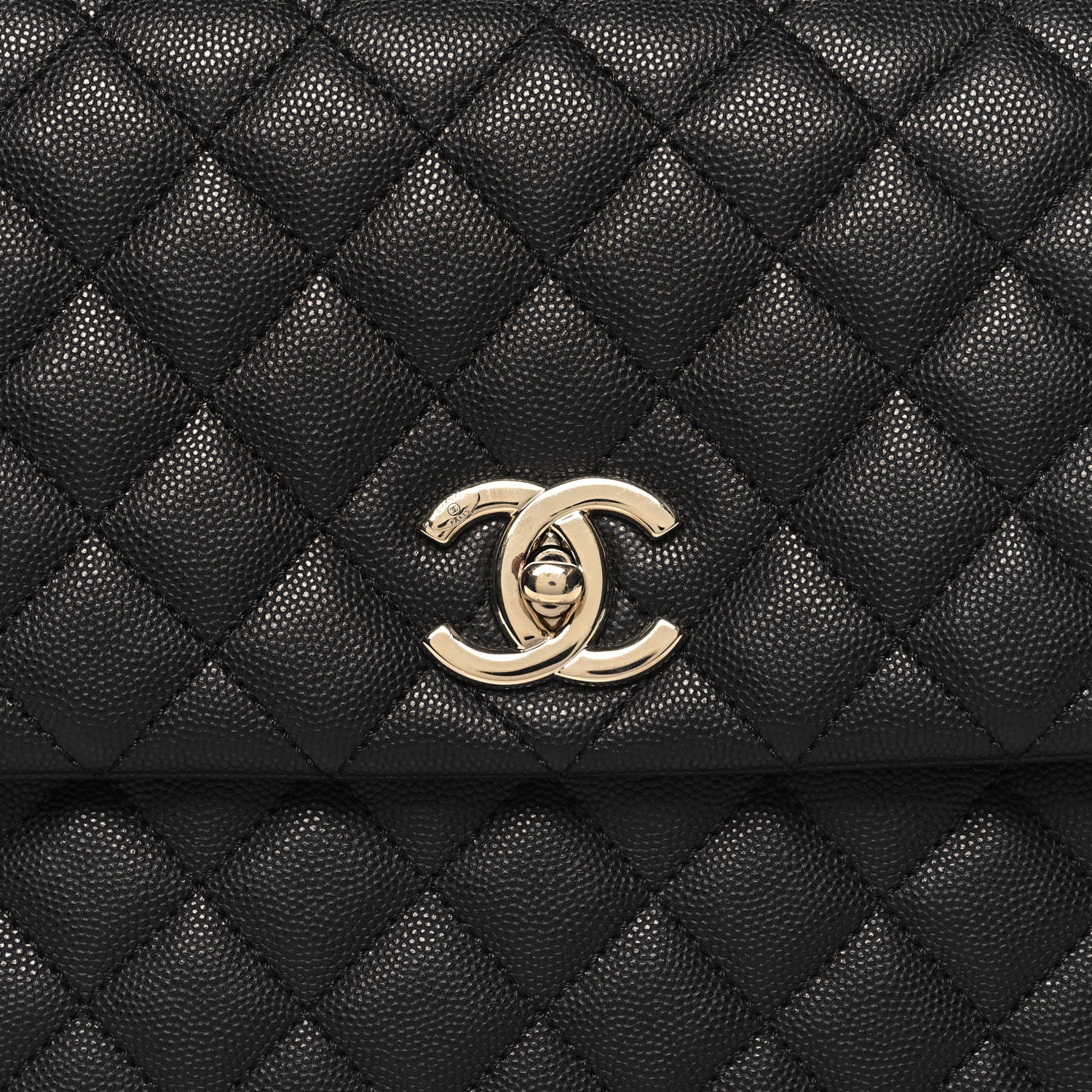 Chanel Caviar Quilted Medium Coco Handle Flap Black 8 of 10