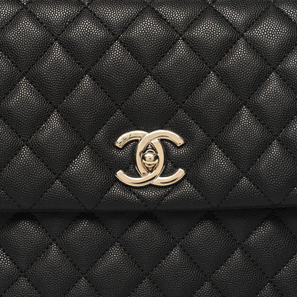 Chanel Caviar Quilted Medium Coco Handle Flap Black 8 of 10