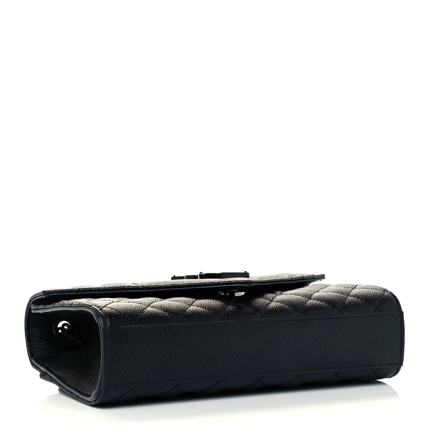 Saint Laurent Grain De Poudre Textured Mixed Matelasse Triquilt Small Monogram Satchel Black 3 of 10
