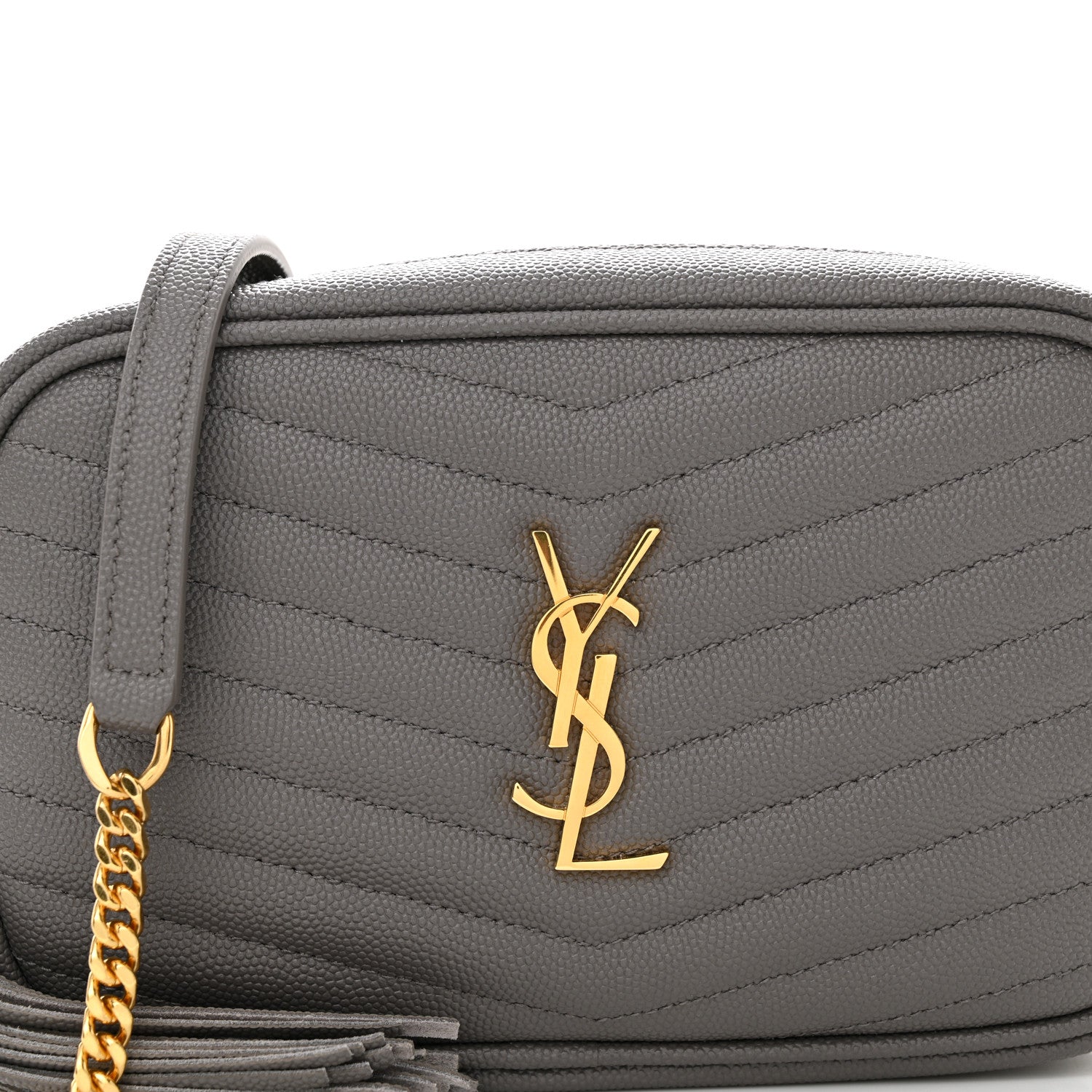 Saint Laurent Grain De Poudre Matelasse Monogram Mini Lou Camera Bag Fog 8 of 11