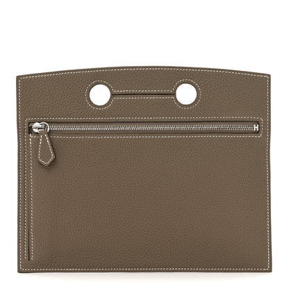Hermes Togo Backpocket Pouch 25 Etoupe 1 of 7