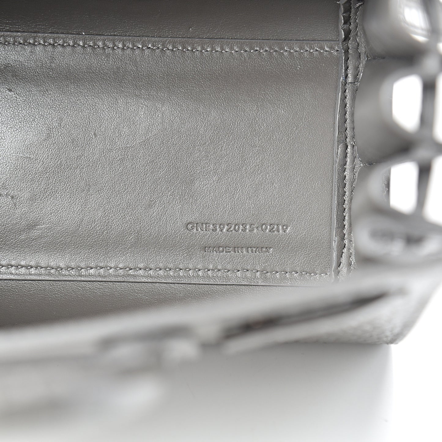 Calfskin Crocodile Embossed Nano Sac De Jour Fog