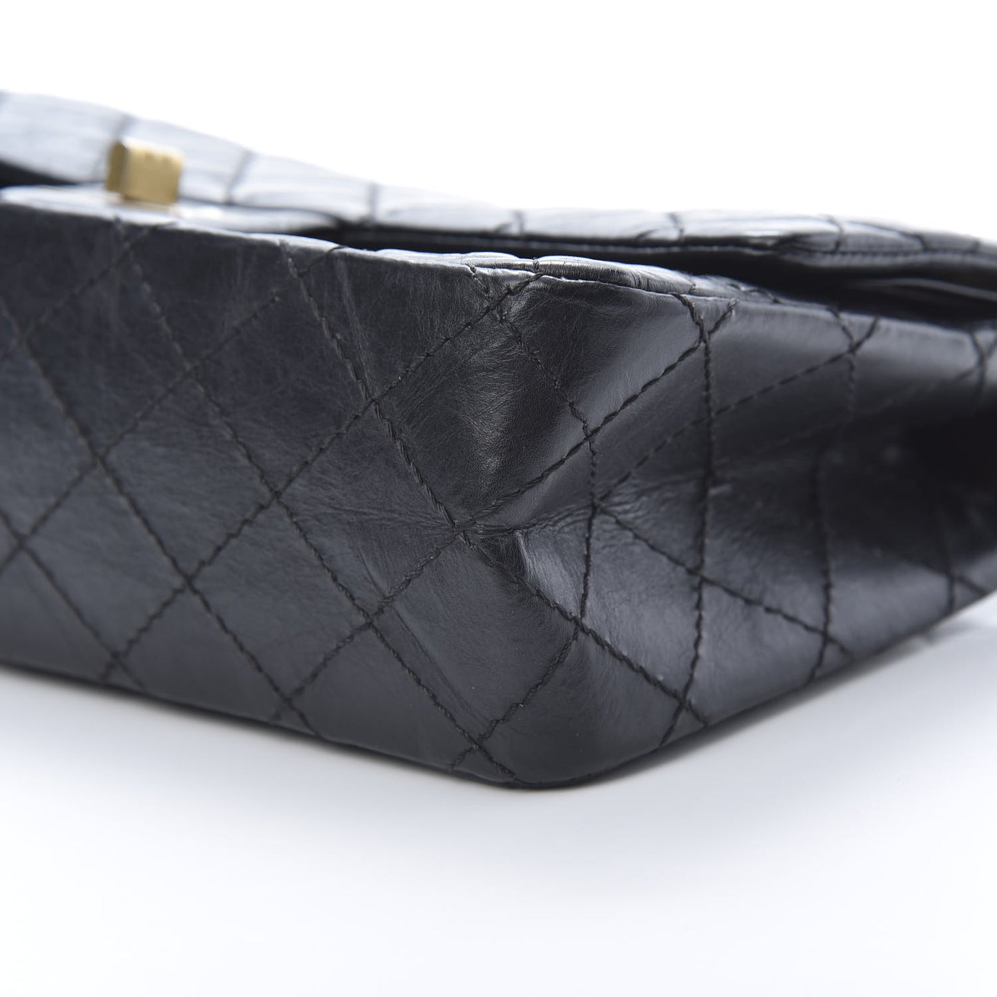 Aged Calfskin Quilted 2.55 Reissue 225 Flap Black