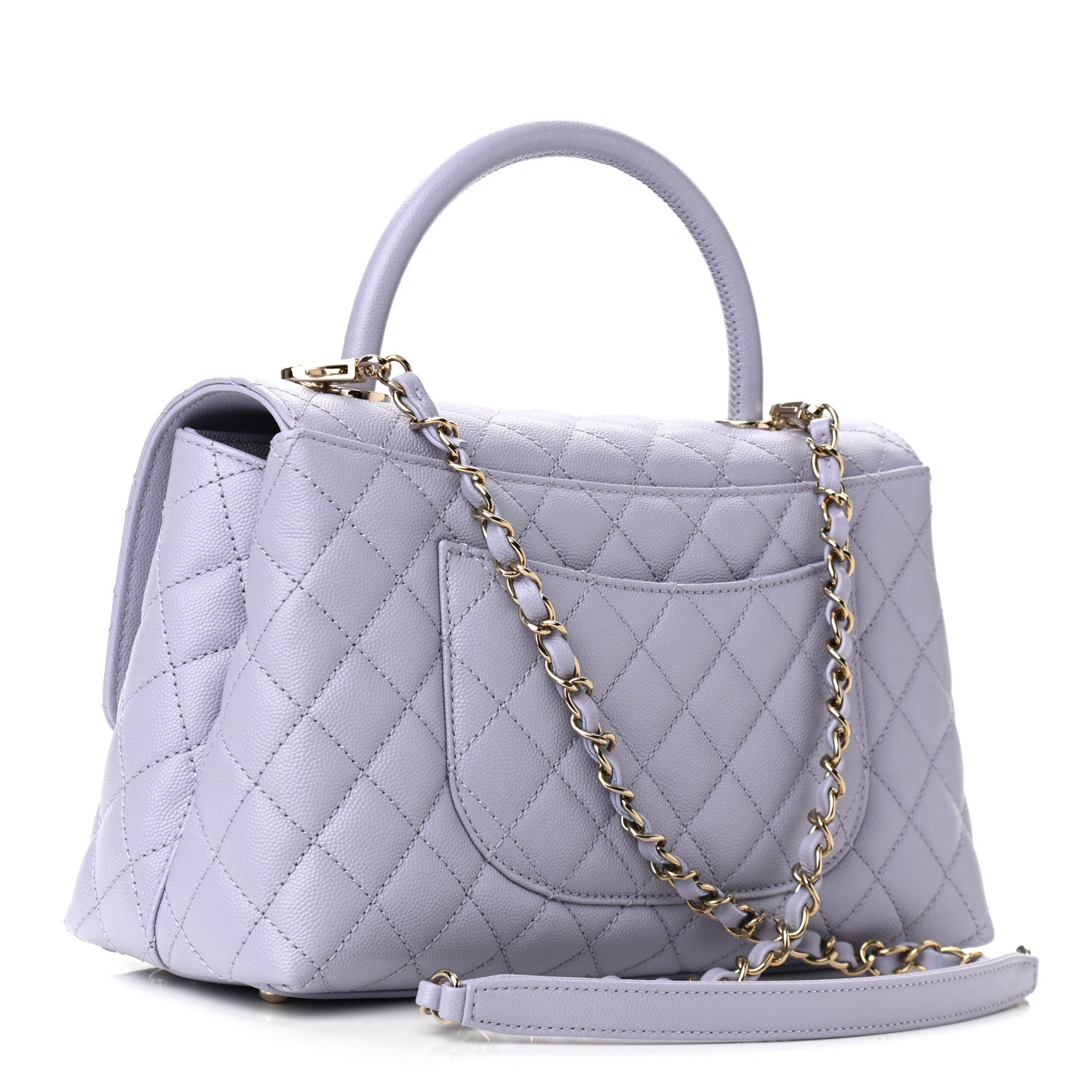 Chanel Caviar Quilted Small Coco Handle Flap Light Purple 3 of 11