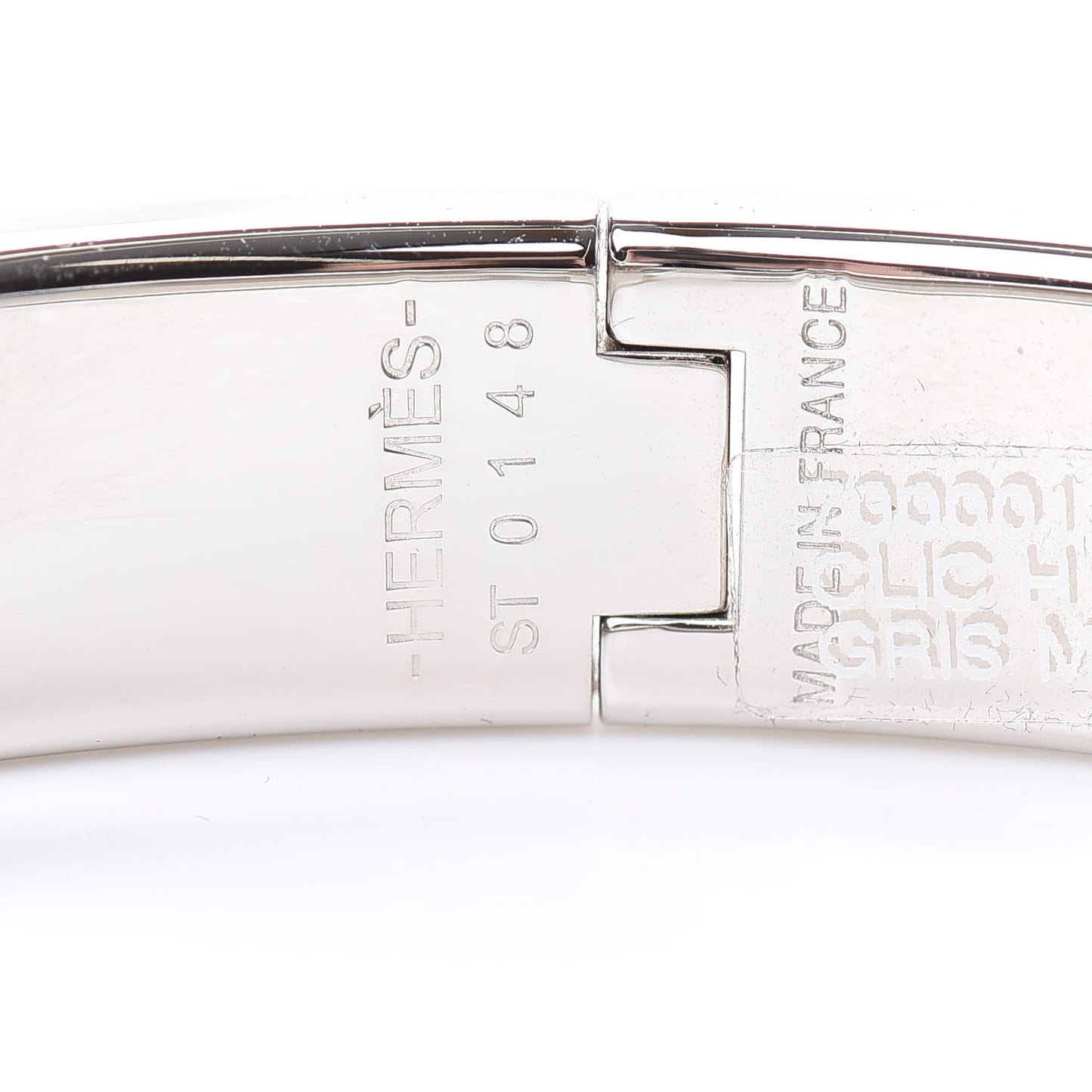 Enamel Narrow Clic Clac H Bracelet PM Gris Macadam