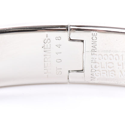 Hermes Enamel Narrow Clic Clac H Bracelet PM Gris Macadam 5 of 6