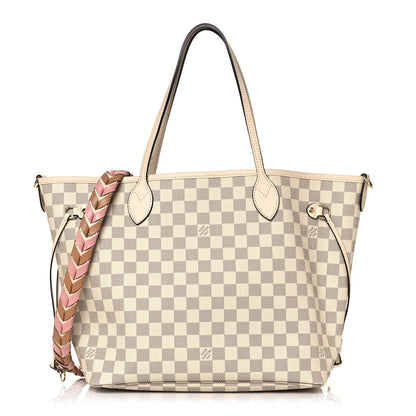 Louis Vuitton Damier Azur Braided Neverfull MM Pink 1 of 13