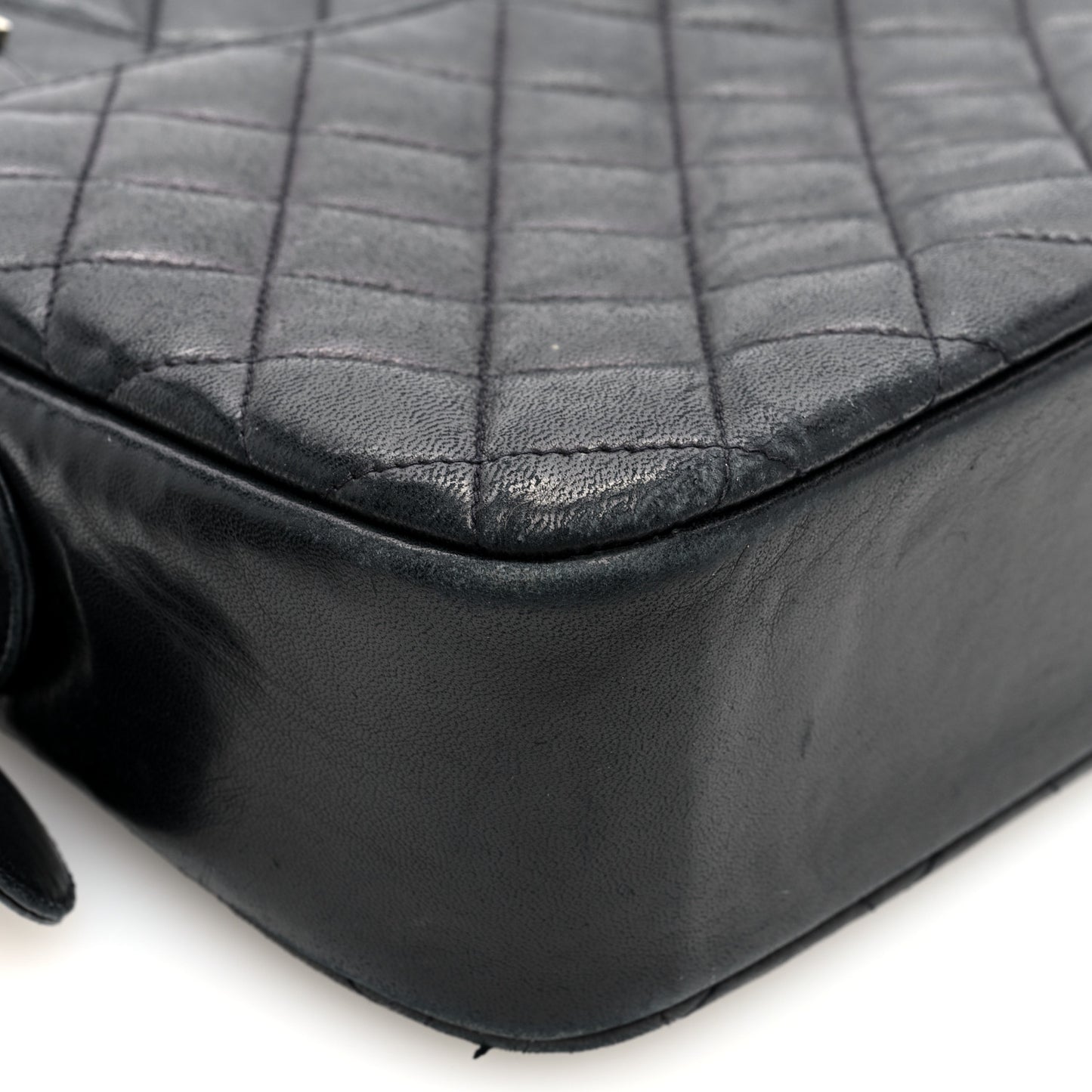 Lambskin Quilted Shoulder Bag Black
