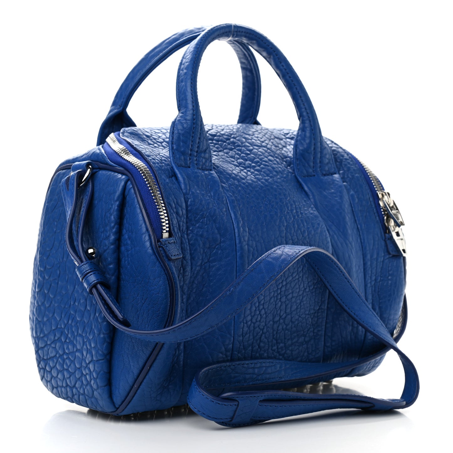 Pebbled Lambskin Rockie Royal Blue with Rhodium Hardware