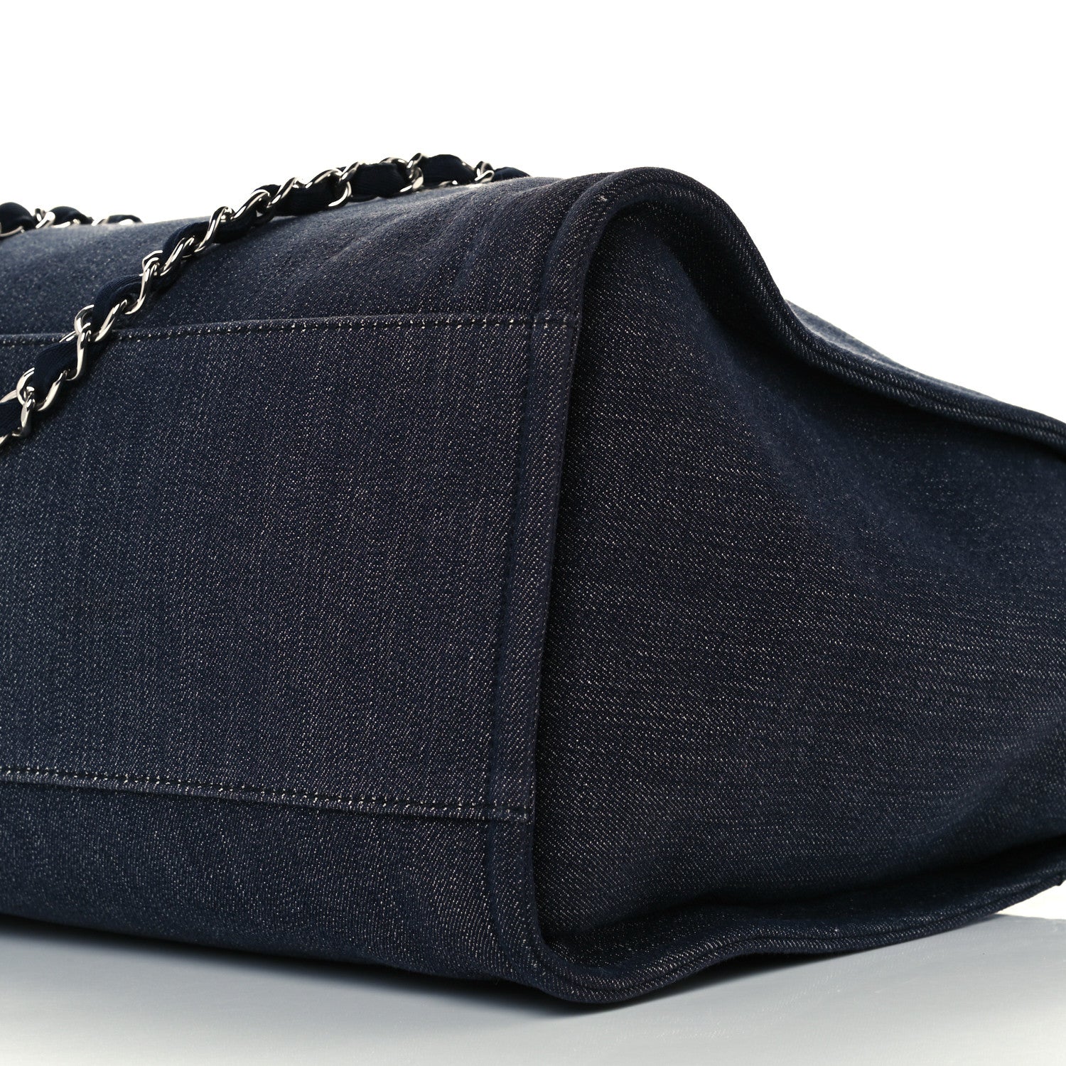 Chanel Denim Medium Deauville Tote Dark Blue 10 of 10