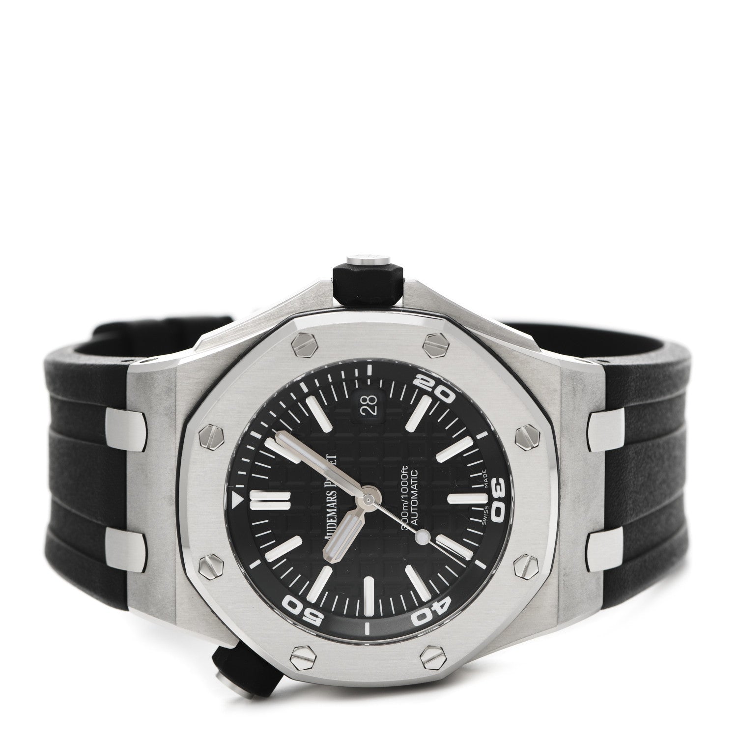 Audemars Piguet Stainless Steel Rubber 42mm Royal Oak Offshore Diver Automatic Watch Black 15710ST.OO.A002CA.01 2 of 5
