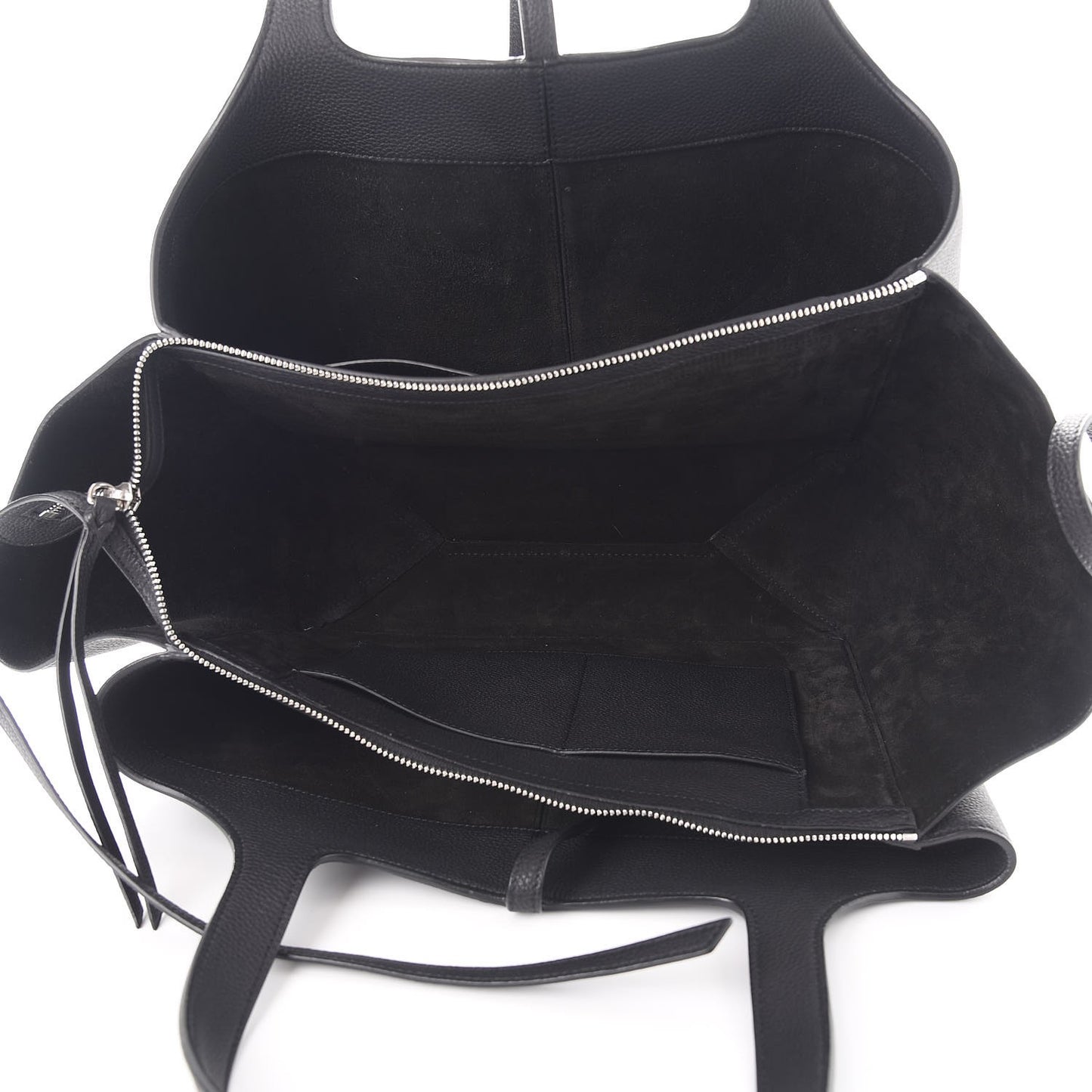 Baby Grained Calfskin Medium Tri-Fold Bag Black