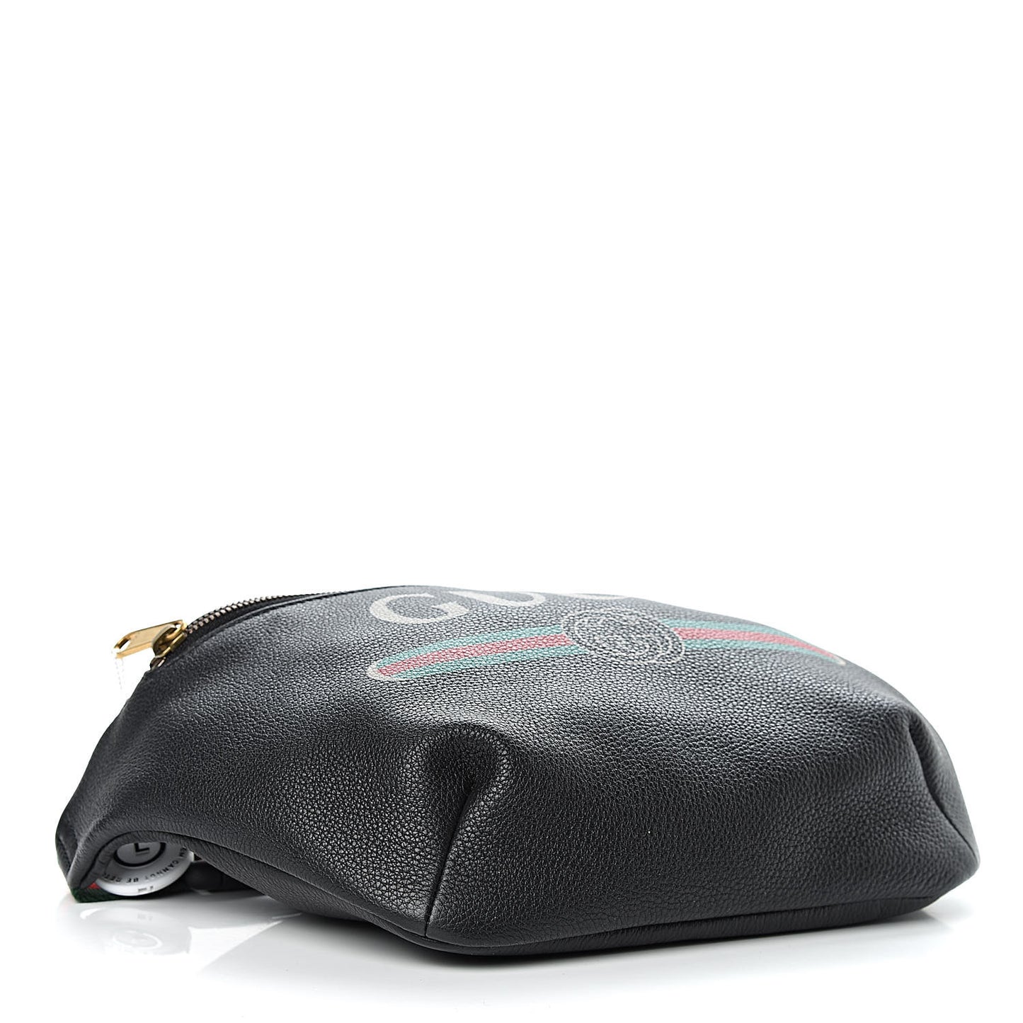 Grained Calfskin Logo Belt Bag Black
