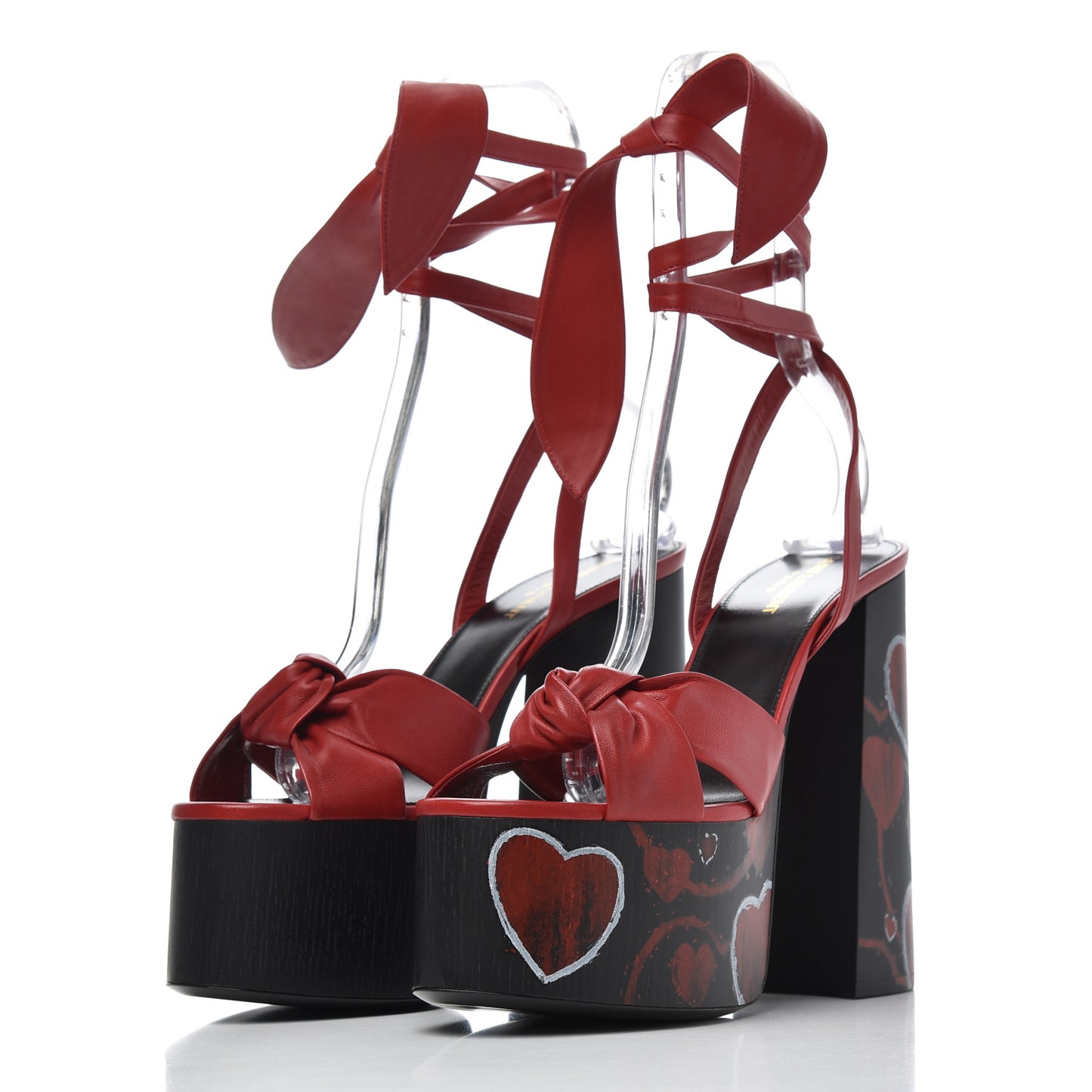 Nappa Heart Paige 85 Platform Sandals 40 Rouge Eros