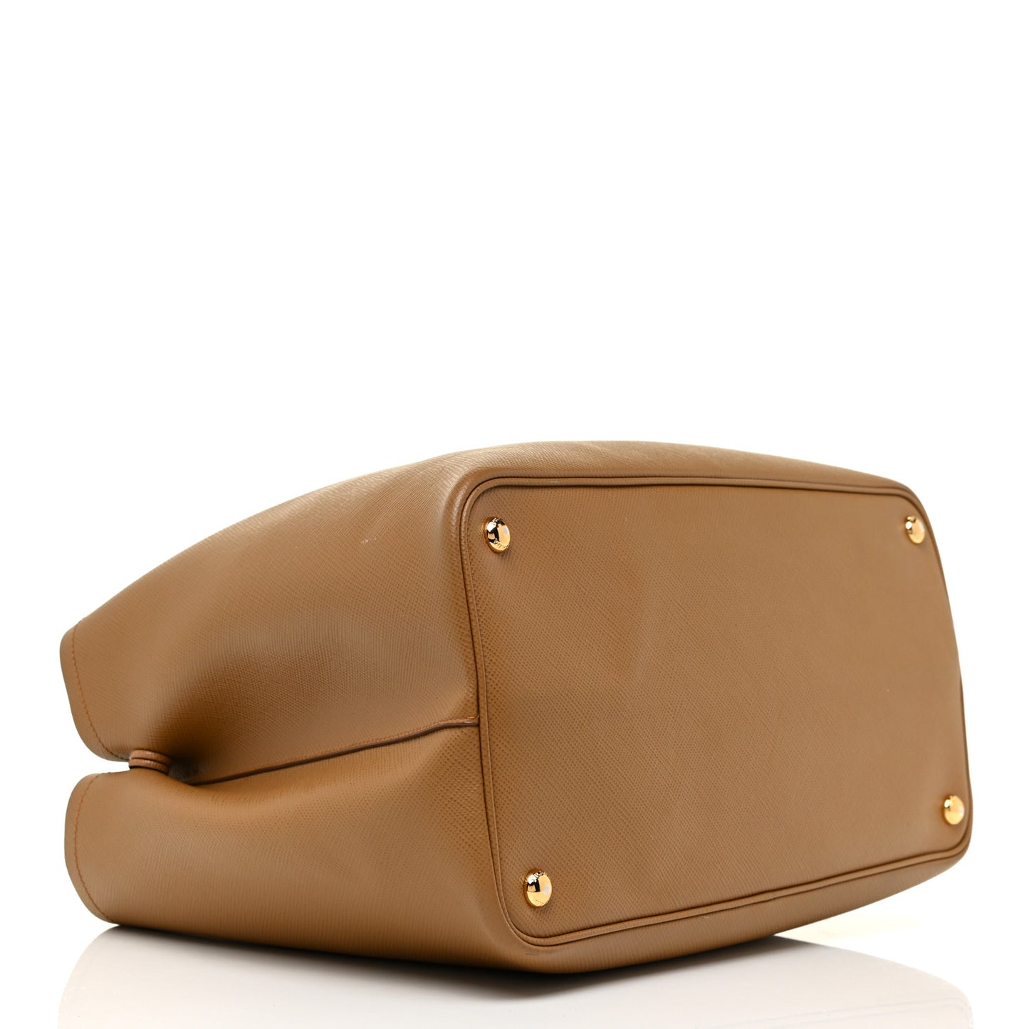 Saffiano Cuir Large Double Bag Caramel Fuoco